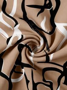 EMERY ROSE Casual Minimalist Vacation Bohemian Elegant Retro Abstract Striped Print Pattern, Beach Outfit, Vacation Outfit, Women's Summer Outfit, V-Neck Flutter Sleeve Women's Blouse - Multicolor - View 3