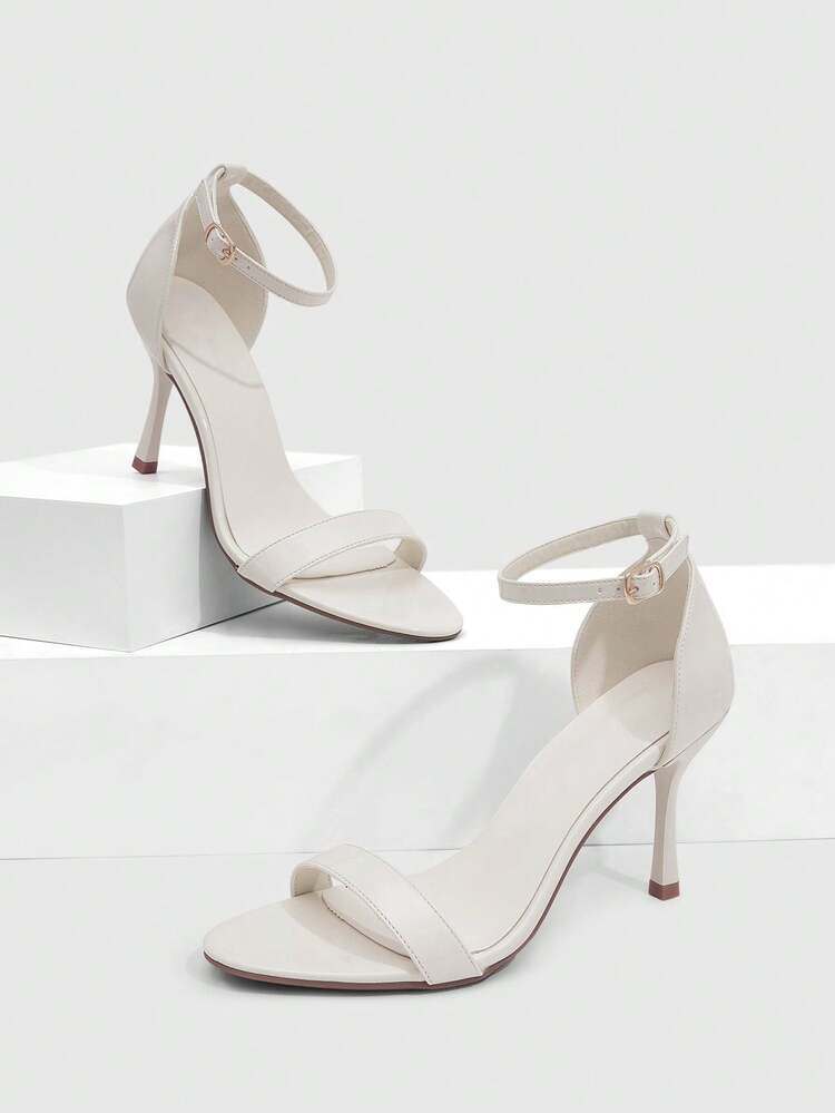 CUCCOO SZL Women Shoes Spring And Summer New Round Toe Thin High Heel Beige Ankle Strap Simple Women's High Heel Sandals Fashionable And Comfortable Versatile Sexy Party Women's Sandals Women's Shoes
