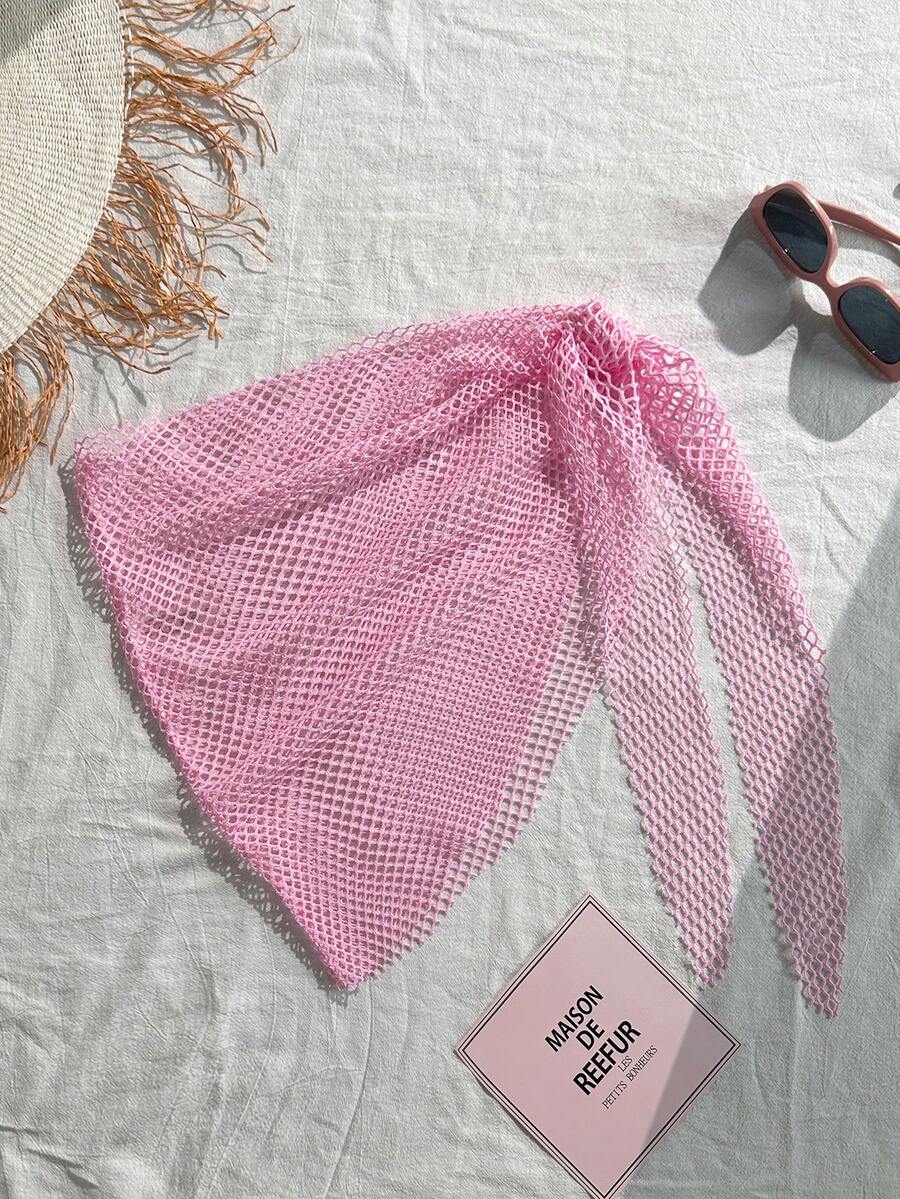 Swim Vcay Bộ áo khoác và chân váy ngắn nữ màu trơn khoét lỗ, kiểu dáng thường ngày, đa năng. - Hồng - Xem 1
