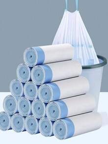 2 rollos/6 rollos Bolsa de basura con cordón, bolsa de plástico negro gruesa y grande para el hogar, cocina, portátil, adecuada para sala de estar, dormitorio, baño, cocina, baño, hotel - Multicolor - Ver 10