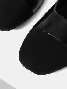 MOTF MUJERES BAILARINAS DE CUERO PU CUADRADAS DE CONTRASTE PARA NAVIDAD - Negro - Ver 6