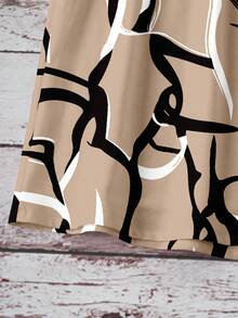 SHEIN LUNE 女士吊带复古几何优雅浪漫撞色印花图案吊带背心，适合春夏、户外活动、海滩度假、时尚休闲、通勤穿着。 - 彩色 - 查看 5