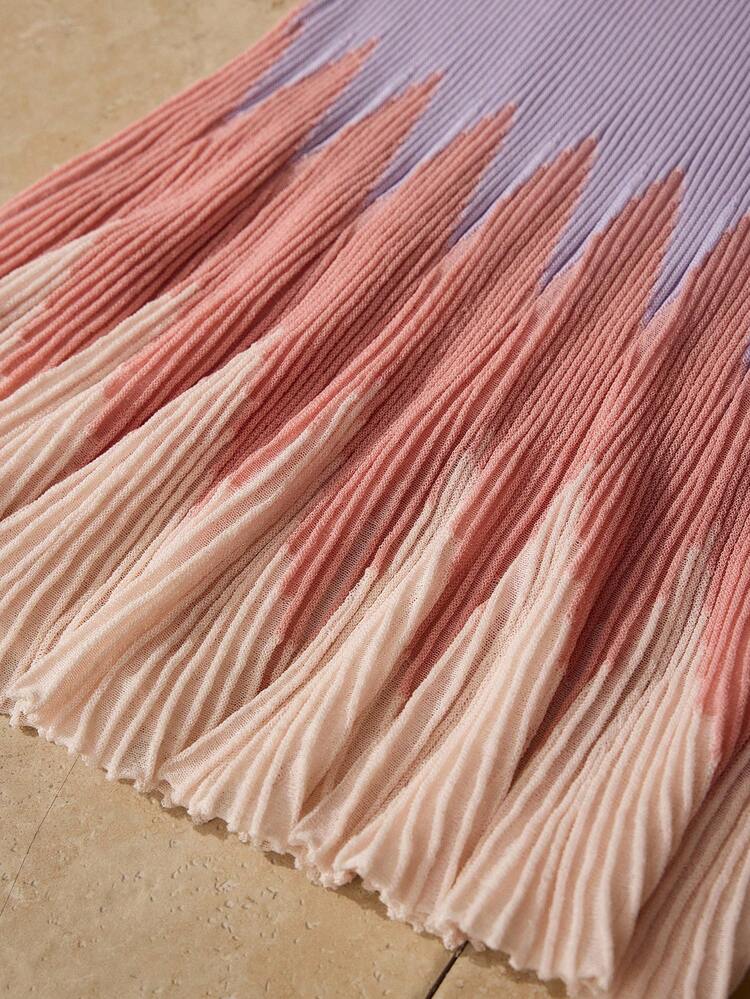 WOMEN'S KNITTED ELASTIC OMBRE MERMAID SWEATER SKIRT