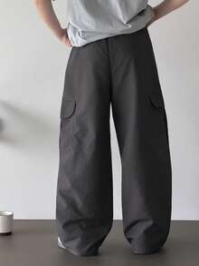 DAZY Tween Boys' Casual Solid Color Cargo Pants - Grey - View 2