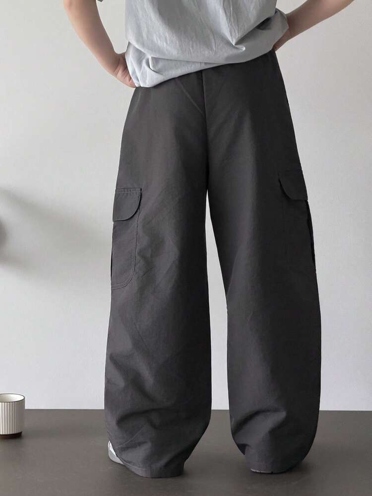 Tween Boys' Casual Solid Color Cargo Pants