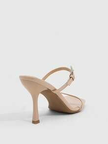 CUCCOO SZL Women Shoes Spring And Summer New Apricot Square Toe Thin High Heel Rhinestone Buckle Thin Strip Women's High Heel Sandals Slippers Fashionable And Comfortable Versatile Commuter Sexy Party Women's Sandals Women's Shoes - Apricot - View 3
