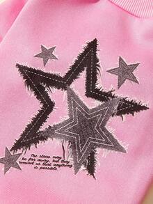 PETSIN 1 Piece Of Star Print Pet Pink Sports Style Thick Warm Spring And Autumn Pet Clothing - Pink - View 4