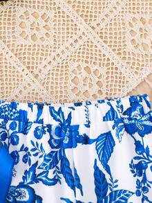 SHEIN 2pcs Young Girl Ditsy Floral Sleeveless Top And Pants Set - Multicolor - View 6