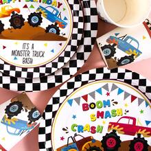 Black And White Plaid Mountain Bike Disposable Plates, Napkins And Cups Set, Serves 20 Guests. This Disposable Party Supplies Set (Including Plates, Napkins And Cups) Is Perfect For Birthday Parties, Weddings And Family Picnics. - View 6