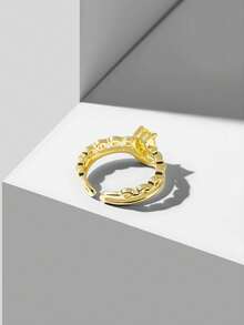 MOTF PREMIUM Anillo abierto enchapado en oro de 18K con rhinestones - Amarillo dorado - Ver 7
