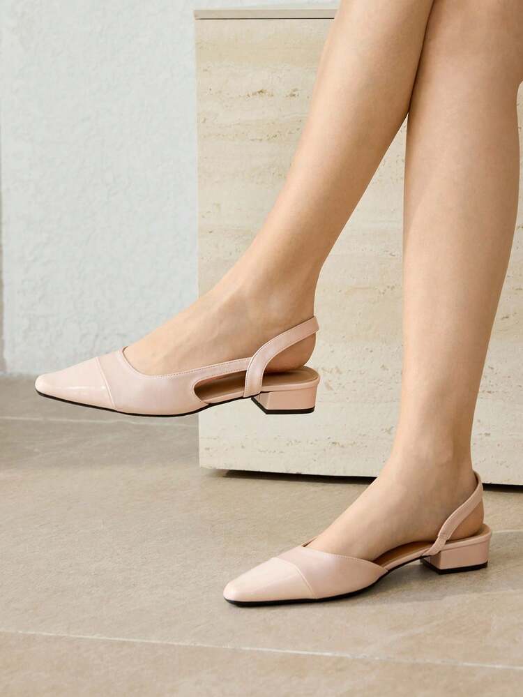 SPRING AND AUTUMN NEW PRODUCTS PINK SQUARE TOE BACKSPACE FASHION FRENCH SIMPLE GENEROUS VERSATILE WOMEN'S FLAT SHOES