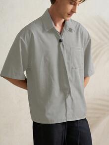 Airaco Camisa de manga corta con estampado de pata de gallo para hombre - Multicolor - Ver 6