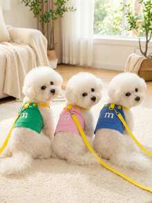 PETSIN Pet Chest And Back Skirt, Cat Traction Strap, Animal Collar Set, Pet Supplies Strap Skirt, Dog Walking Princess Skirt, Pet Chest And Back Skirt+Rope Sweet Princess SBritish Style Chest And Back Set - Multicolor - View 2