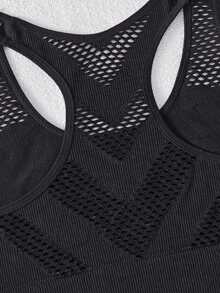 NudeFit 2pcs/Set Plus Size Women Seamless Underwear Triangle Panty Set - Black - View 4