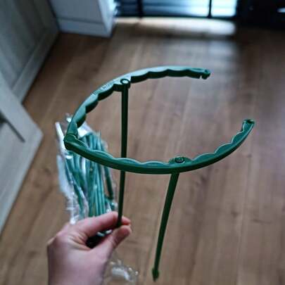 8PCS Set, Plastic Plant Support Rings, Suitable For Greenhouse Gardens, Semi-Circular Fixing Poles, Suitable For Indoor Flowers And Climbing Plants, Flexible And Adjustable Bonsai Tools, Easy To Adjust Height
