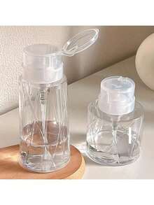 1个透明可重复灌装的卸甲油瓶，带泵头和锁扣，适用于美甲 - 彩色 - 查看 1