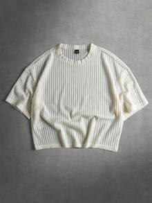 STYNVO Áo thun nam tay ngắn màu trơn, kiểu dáng thường ngày, thích hợp cho mùa hè. - Màu be - Xem 1