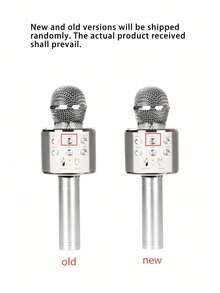 Microphone Audio Integrated Microphone Home Singing K Wireless Bluetooth Can Be Inserted TF ,USBCard Play Music Outdoor Party Family Gathering,Microphone,Mic,Wireless Microphone - 彩色 - 查看 14