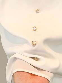 Franclia Women's Casual Contrast Trim Everyday Shirt - Black and White - View 6