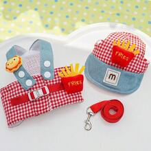 PETSIN 春夏宠物牵引绳套装，两件套，含帽子、可调节反光带（适用于猫狗）、透气柔软的宠物背心带，户外遛狗安全用品，适合中小型宠物 - 彩色 - 查看 22