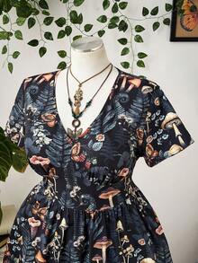 Sunspun Plus Size Women All-Over Print Fashionable Date Night Party Dress, Suitable For Summer - Black - View 4