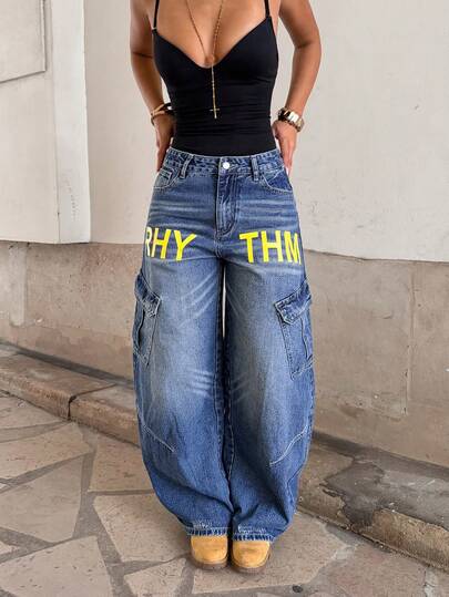 StreetHx Women's Pocket Button Casual Everyday Wear Denim Jeans