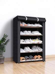 Shoe Cabinet With Dust Cover, Non-Woven Fabric Material, Space Saving, Large Capacity, Easy To Assemble, Portable Shoe Cabinet, Suitable For Various Scenarios Such As Foyer, Storage Rack, Home And Dormitory Storage, Shoe Organization, Shoe Storage, Shoe Cabinet, Room Decoration, Storage Rack, Shelf, Minimalist Style - Multicolor - View 9