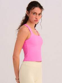 Athîral Áo tank top thể thao nữ kiểu dáng tối giản, màu trơn, lưng chữ Y, thích hợp cho mùa hè. - Hồng - Xem 5