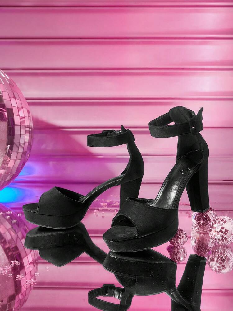 CUCCOO LuxiPop 3cm Platform 10cm High Heel Peep Toe Suede Pumps, Sexy Nightclub Runway Party Vacation Travel Shoes, 2000s Style