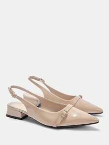 CUCCOO CURVES Women Shoes Women's Pointed Buckle Design Everyday Versatile Fashion Wide Last High Heels - Apricot - View 10