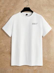 HIMLAND 男士标语印花圆领休闲短袖T恤 男士字母印花T恤 男士休闲T恤 圆领T恤 男士夏季T恤 - 彩色 - 查看 4