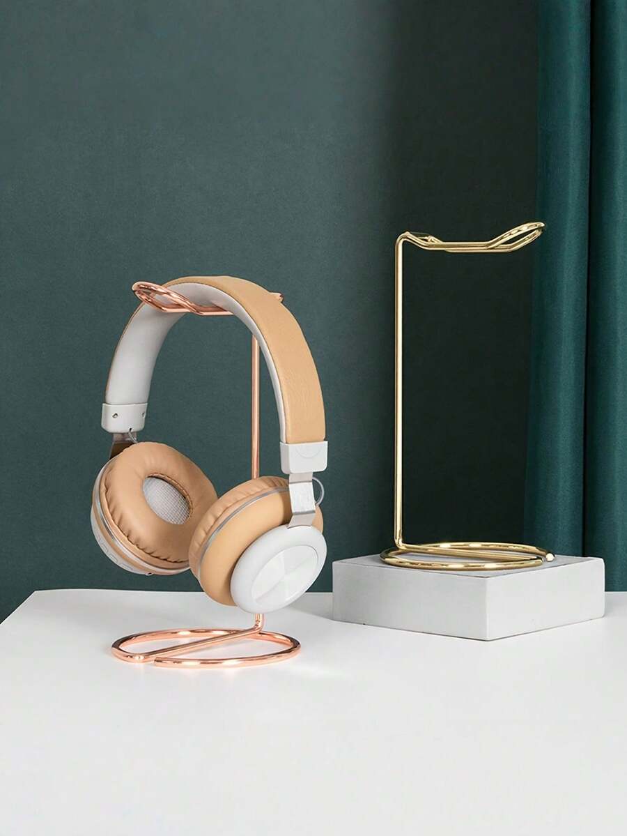 1pc Luxo Metal Headphone Stand Holder Jewelry Display Rack Hanger Duo Purpose Earphone Bracket For Showroom Photography Bedroom Game Room Organizer Desk Accessories Gaming Headset Support Storage Christmas Gift