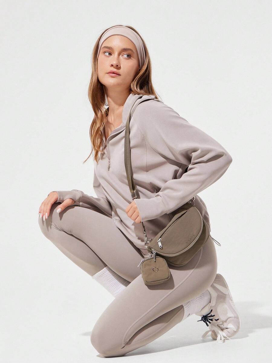 GLOWMODE 1.5升 通勤便捷防水单肩包，带可夹式纳米收纳袋，日常休闲款 - 灰棕色 - 查看 1