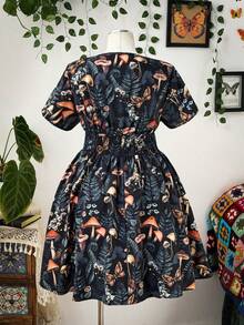 Sunspun Plus Size Women All-Over Print Fashionable Date Night Party Dress, Suitable For Summer - Black - View 2
