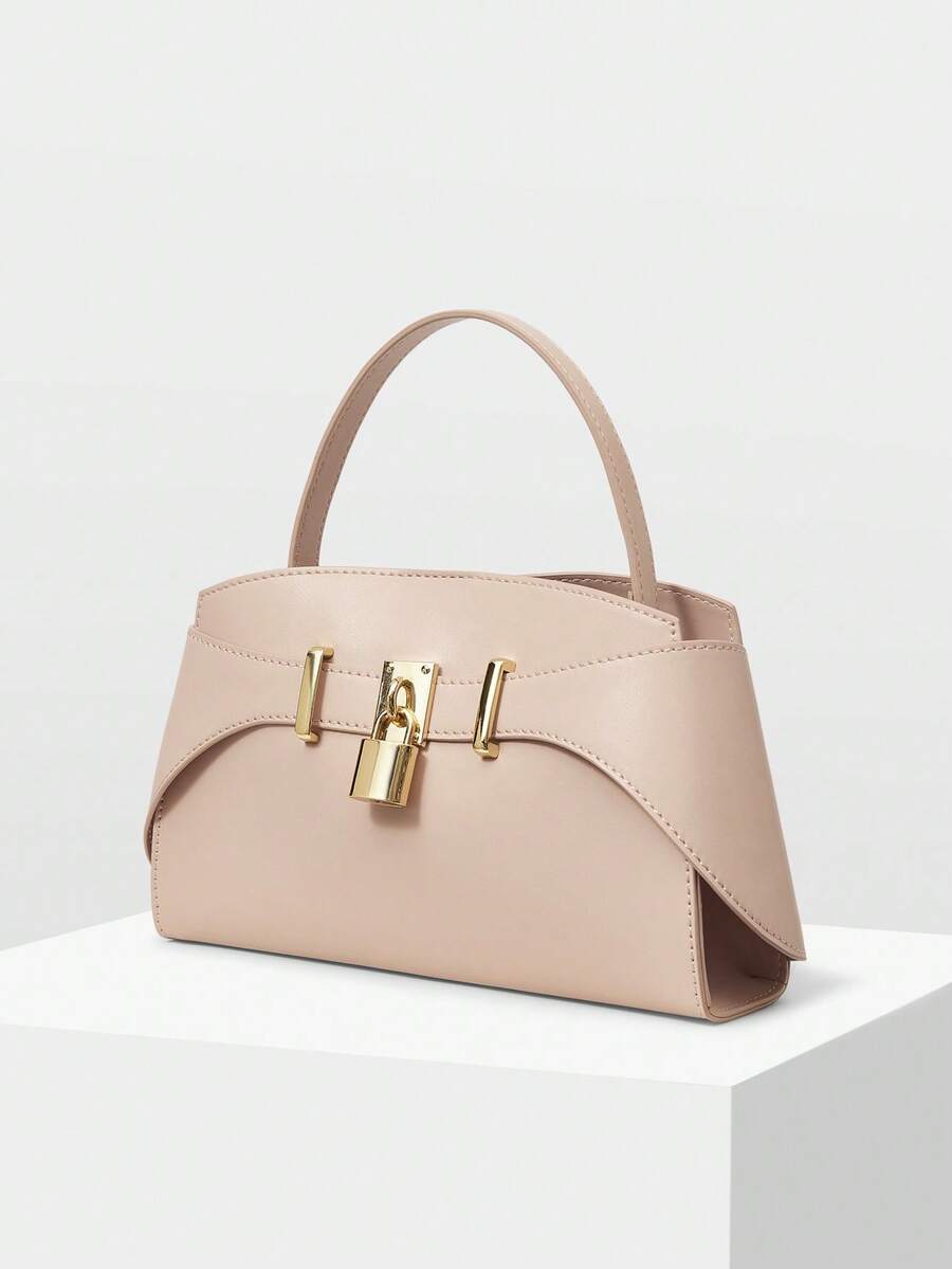 MOTF PREMIUM IRONMONGERY PU LEATHER TOP HANDLE BAG - Pink - View 2