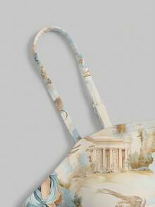 Y2Kool cha5rlie Áo liền thân nữ phong cách Boho Bohemian in họa tiết cây cỏ, kiểu dáng cut-out, cổ yếm, thích hợp cho mùa hè, kỳ nghỉ, bãi biển, lễ hội, Ibiza, kiểu dáng Gyaru, áo liền thân họa tiết, áo liền thân dự tiệc. - Nhiều màu - Xem 2