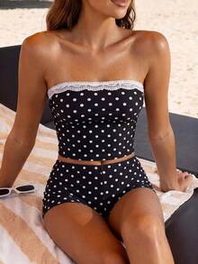 Swim Mod 女士热带印花两件式比基尼套装 - 彩色 - 查看 1