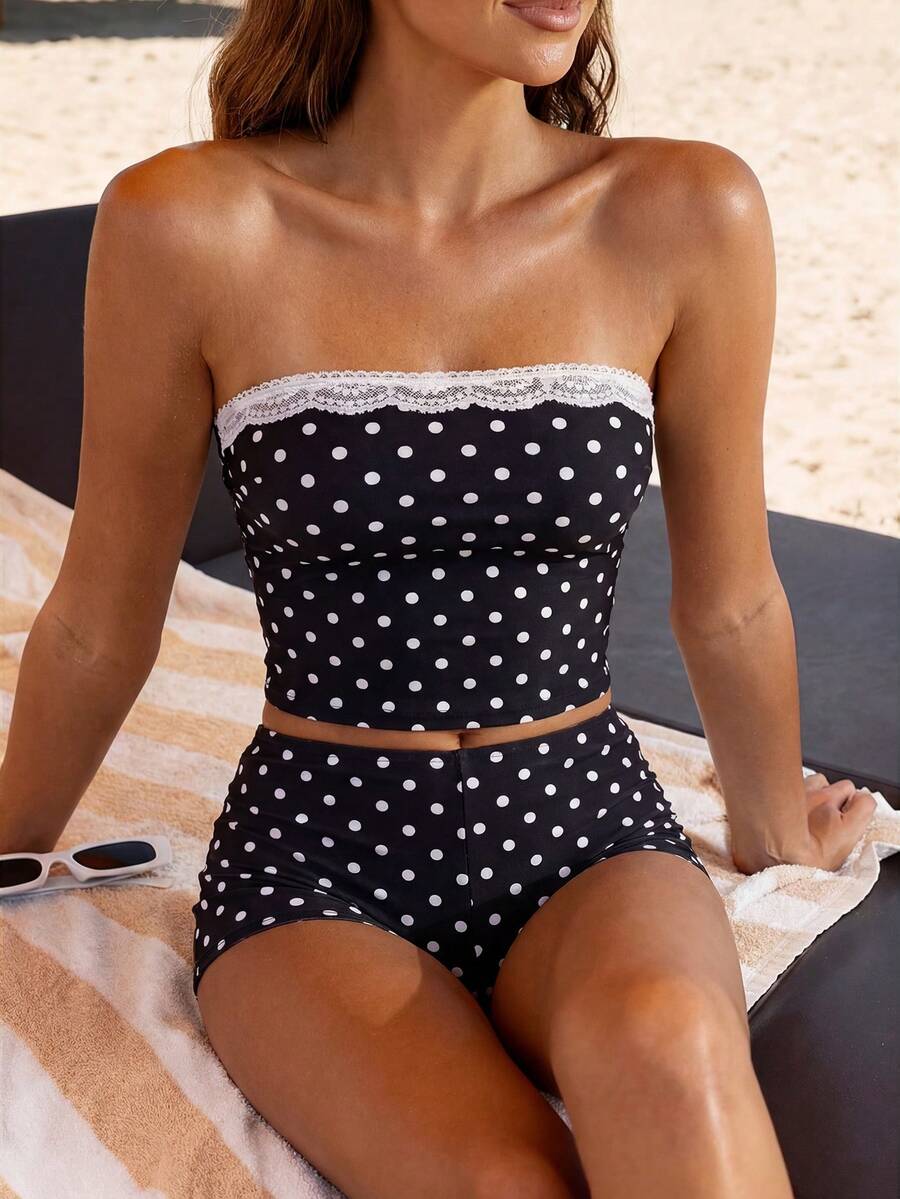 Swim Mod 女士热带印花两件式比基尼套装 - 彩色 - 查看 1