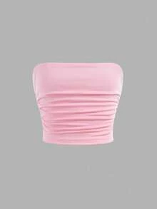 SHEIN Girlism 3pcs/Set Tween Girls' Casual Ruched Cropped Camisole Tops,Kids - Multicolor - View 5