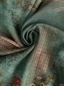 SHEIN Frenchy 大码女式V领印花褶皱时尚度假连衣裙，适合夏季穿着，波西米亚风格女装，波西米亚风女装 - 彩色 - 查看 7