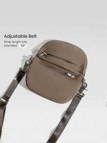 GLOWMODE 1.5升 通勤便捷防水单肩包，带可夹式纳米收纳袋，日常休闲款 - 灰棕色 - 查看 6