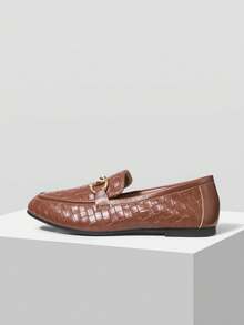 MOTF PREMIUM Sepatu wanita kasual dan nyaman serbaguna dengan sol datar dan ujung persegi berwarna cokelat baru. - Rust Brown - View 4