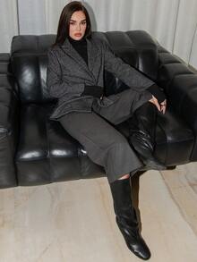 Bris Aura 女士收腰翻领西装外套 - 灰色 - 查看 6