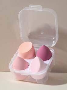 4 Pcs Makeup Sponge Set With Storage Box Multi Function Applicator For Liquid Powder Foundation Blender Travel Cosmetic Tool Kit Christmas Stocking Stuffer Gift Idea - Multicolor - View 5