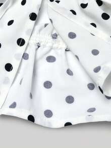 Lyxana Parte superior de verano con escote halter, espalda descubierta y estampado de lunares con lazo - Blanco - Ver 6