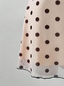 Đầm lưới chấm bi tối giản gợi cảm ôm sát dễ thương - Màu be - Xem 4