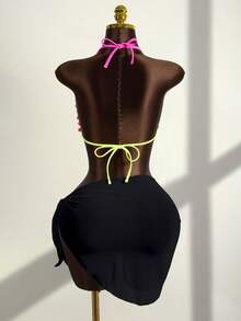 Zestiva 26SS 女士春夏海岛沙滩度假性感彩虹渐变流苏三角比基尼上衣 - 彩色 - 查看 2