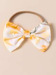 Souflis Souflis Conjunto de 3 piezas para bebé niña: Mono de manga corta dulce y lindo, vestido con estampado floral y lazo, y diadema, para verano - Mostaza Amarilla - Ver 4