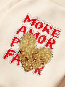 PETSIN 1pc Cat/Dog Universal Clothing, Heart-Shaped Rhinestone Pet Sweater, Spring And Autumn Casual Pullover - Beige - View 7