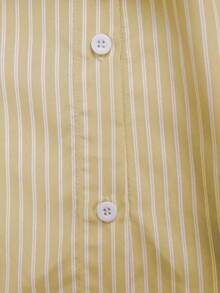 Franclia Áo sweatshirt dài tay cổ tròn phối sọc dành cho nữ, kiểu dáng thường ngày, đa năng, thích hợp mặc hàng ngày. - Màu vàng - Xem 3